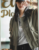 Madden women's American vintage MA1 pilot air force jacket vintage black short section baseball suit